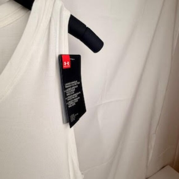Under Armour White Performance Tank Top | Twist-Back Detail, Women's Large, NWT - Picture 5 of 9